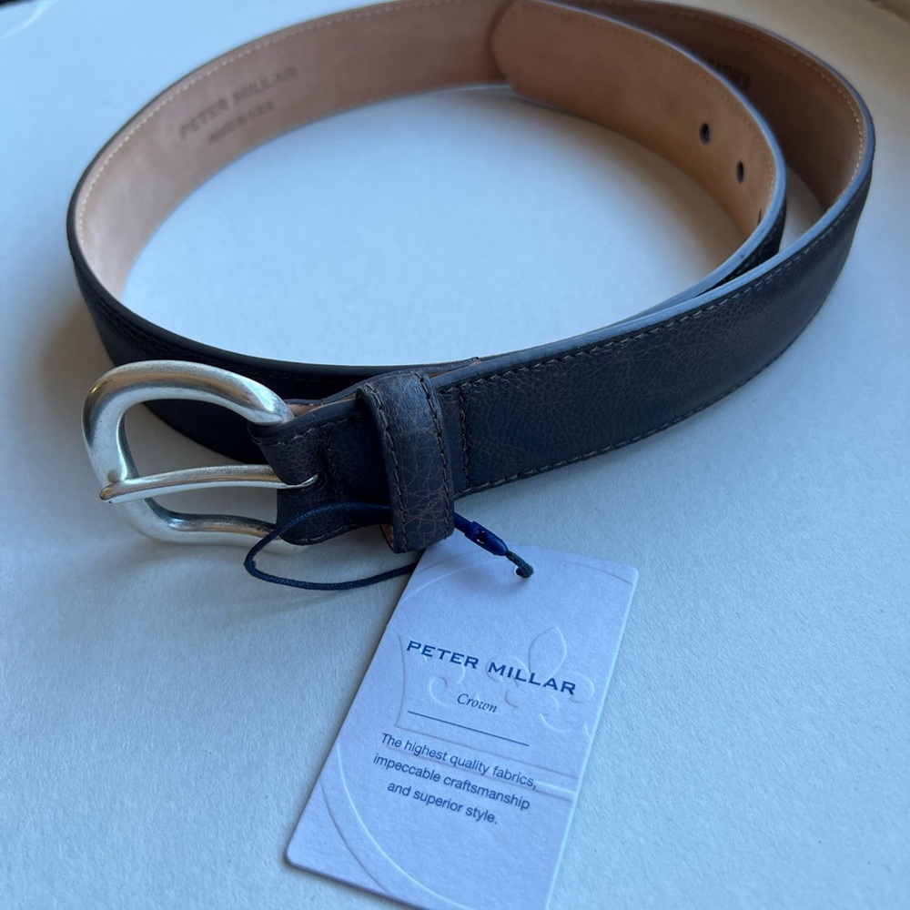 Peter Millar Men's Brown Leather Belt